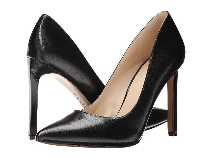 Nine West Tatiana Pump (Black Leather) High Heels | Zappos