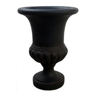 29 in. H in Aged Charcoal Stone Bulbous Urn-PF5881ac - The Home Depot | The Home Depot