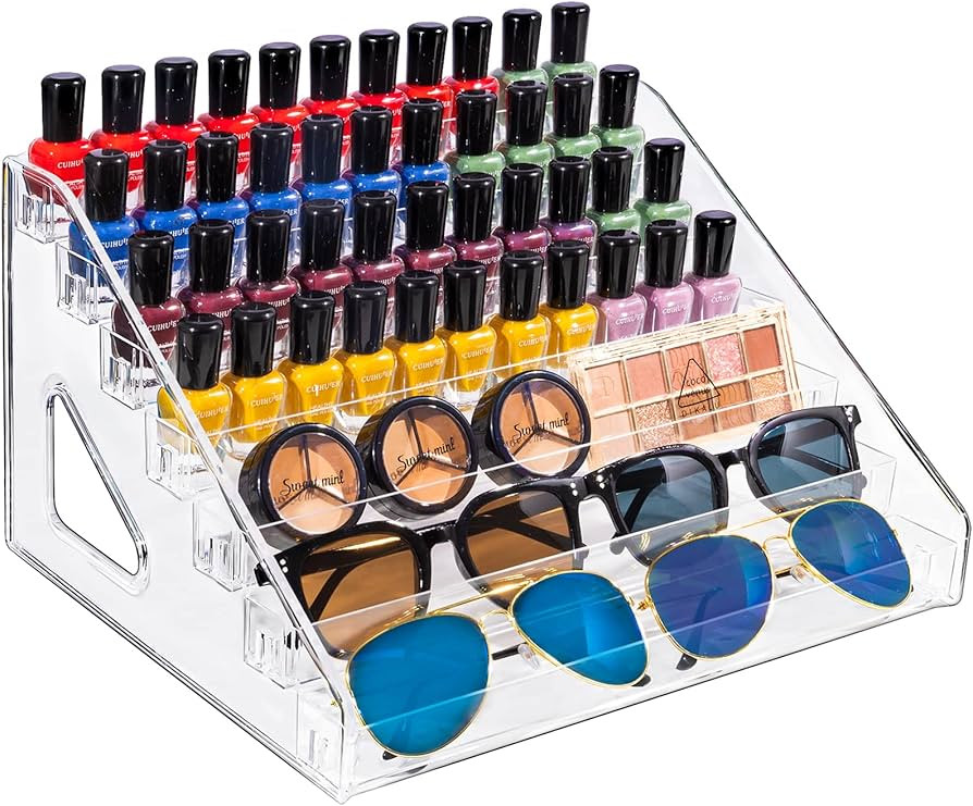 Pero Pero Nail Polish Organizer 7 Layers Upgraded Acrylic Display Rack for Nail Polish Holder, Su... | Amazon (US)