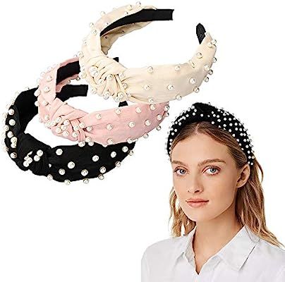 Headbands for Women 6 Pack, 3 Bee Animal Headbands and 3 Velvet Pearl Hairbands, Cute Fashion Ele... | Amazon (US)