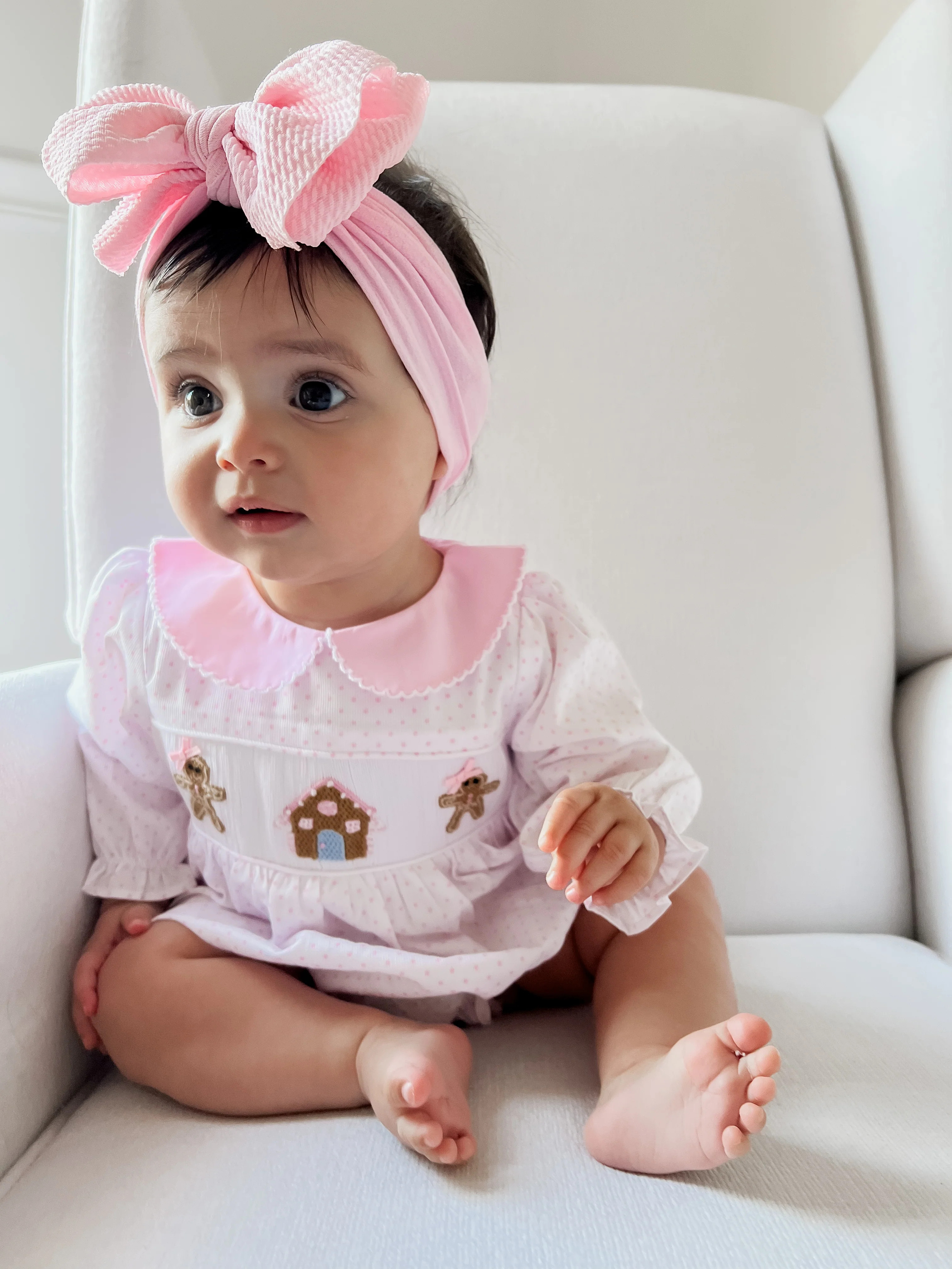 Gingerbread Smocked Bubble | Lillie & Lilah