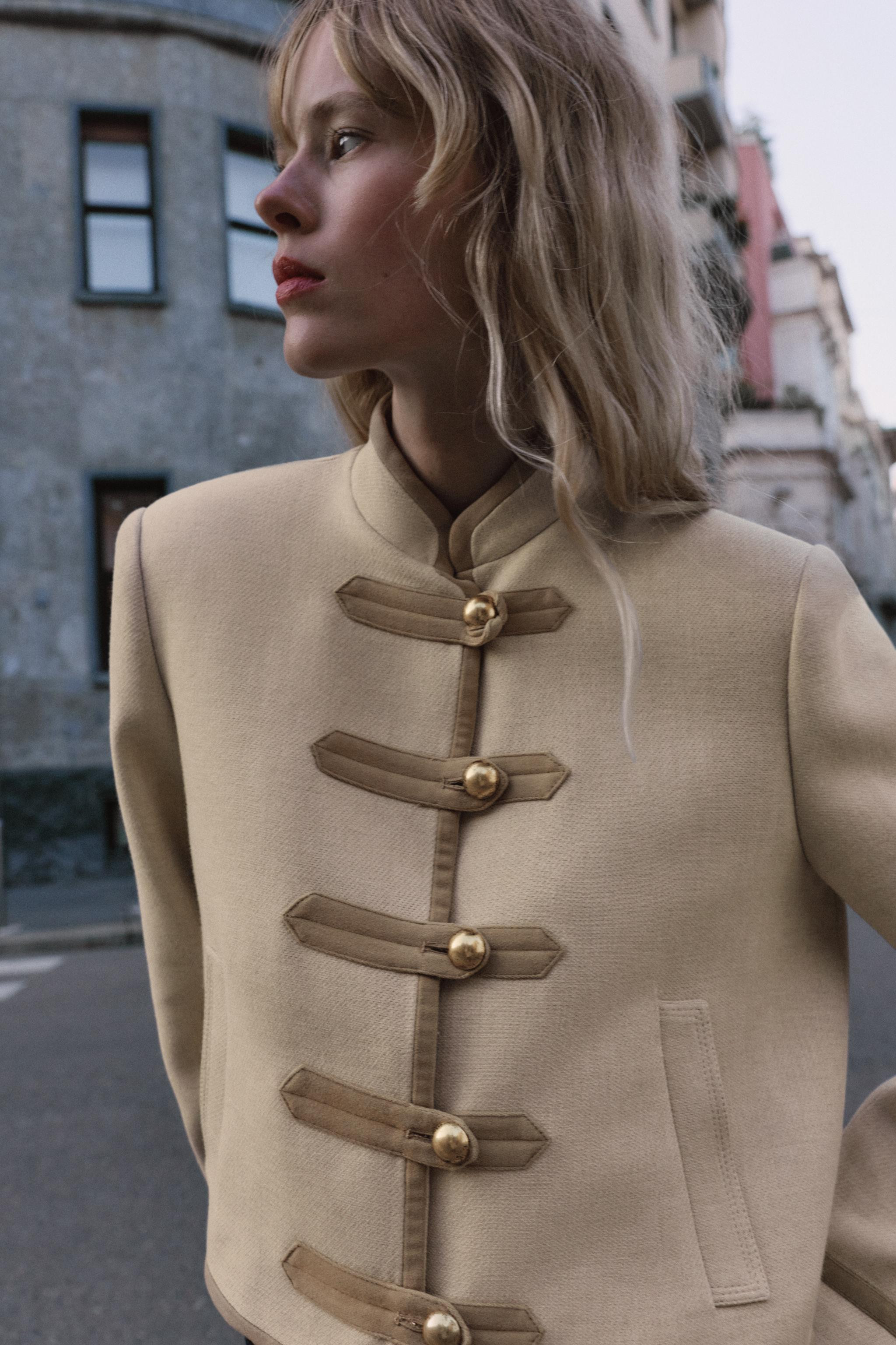 FROG FASTENER SHOULDER PAD JACKET | Zara US