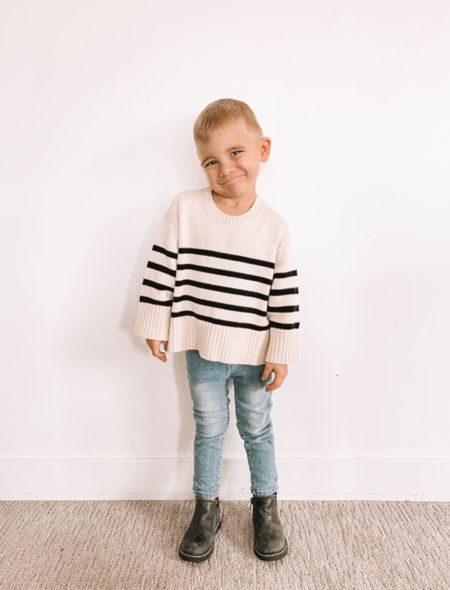 Baby-kids winter outfit • striped kids sweater, jeans and boots [comes in mommy and me sizes too from baby to toddler to kids and adult!]

#LTKkids #LTKbaby #LTKfamily