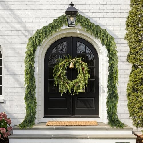 12 Ft Christmas Cedar Garland, Real Touch Soft Greenery Christmas Decor | Amazon (US)