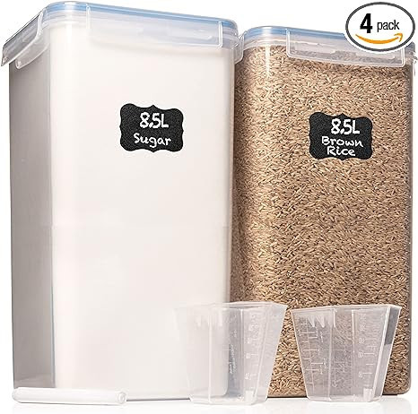 WHITE FEATHER SUPPLIES Extra Large Food Storage Containers with Airtight Lids, Set of 2 (8.5L / 2... | Amazon (US)