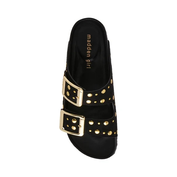 Madden Girl Women's Bodie-S Two Strap Studded Buckle Footbed Sandals | Walmart (US)