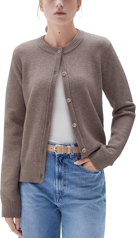 SUUKSESS Women Chunky Cashmere Cardigan Sweaters Trendy Fall Fashion Button Up Long Sleeve Knit O... | Amazon (US)