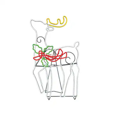 GE 4-ft Staybright LED Neon Flex Reindeer Decoration | Lowe's