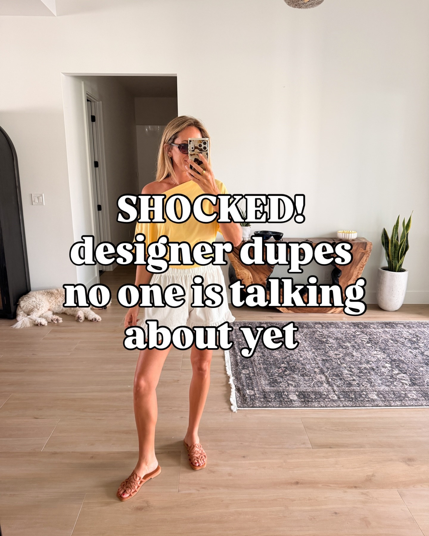 comment SHOP and I’ll send links! Designer dupes aritzia ribbed tank but with a built in bra, aritzia lodge pants, Ruti pants, coach kisslock clutch, and more summer outfit essentials