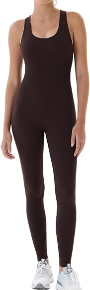 AUROLA Power Workout Jumpsuit for Women Yoga Gym Seamless One Piece Racerback Tummy Control Padde... | Amazon (US)