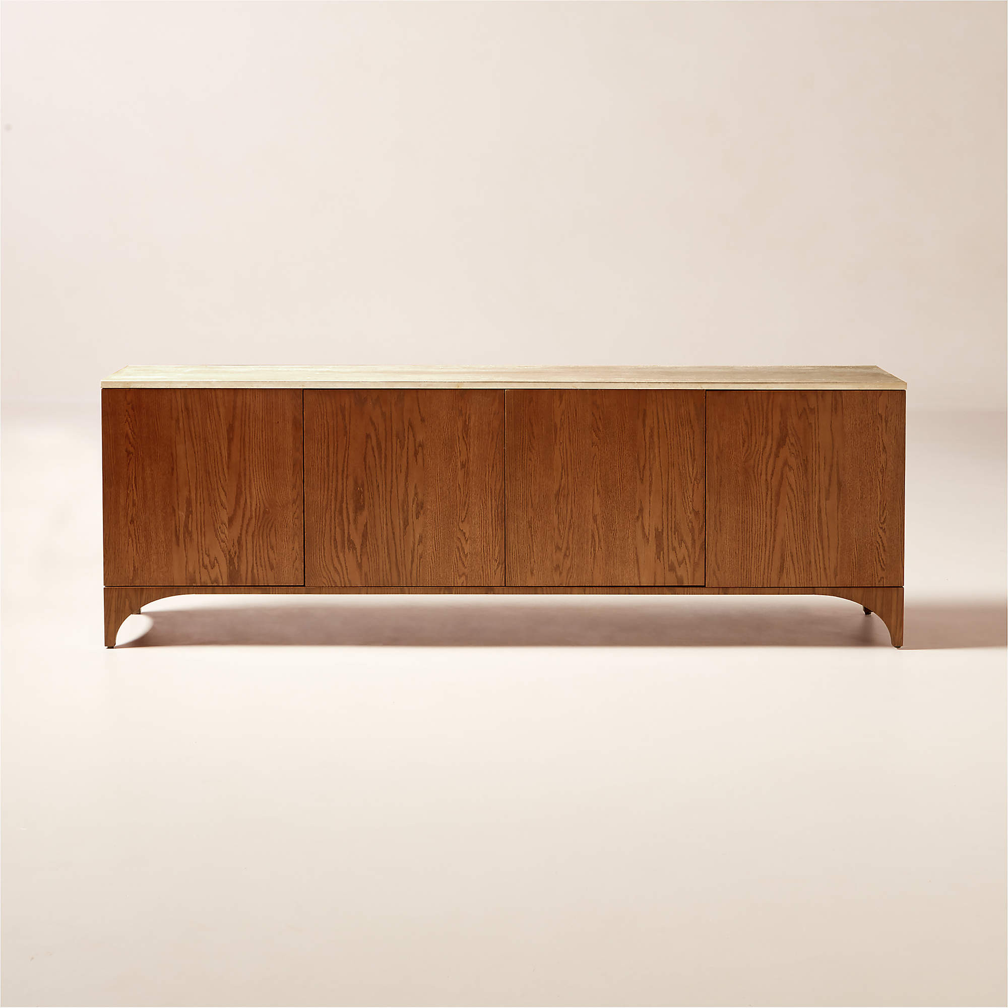 Roane 80" Oak Wood Media Console + Reviews | CB2 | CB2