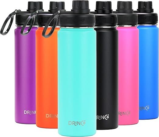 DRINCO Stainless Steel Water Bottle Spout Lid Vacuum Insulated Double Wall Water Bottle Wide Mout... | Amazon (US)