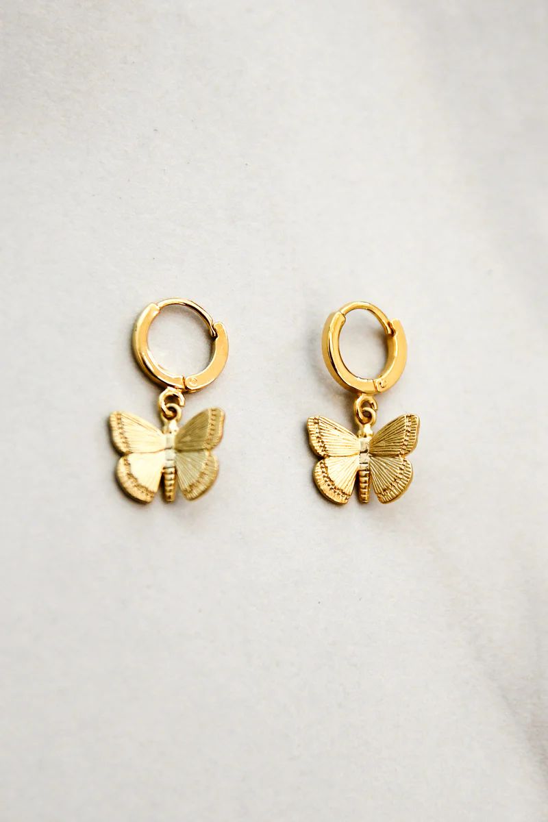 Waiting In The Wings Huggie Earrings - Gold | The Impeccable Pig