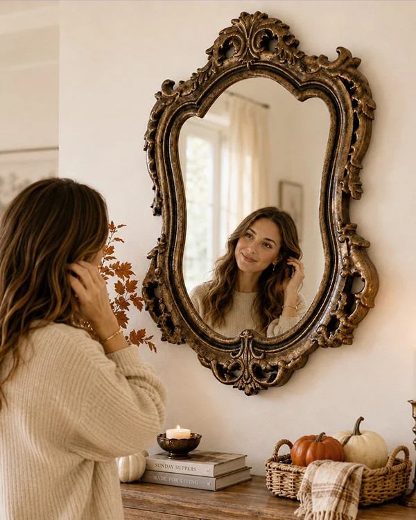 Grand Chateau Distressed Wood Arched Wall Mirror - Decor Steals | Decor Steals