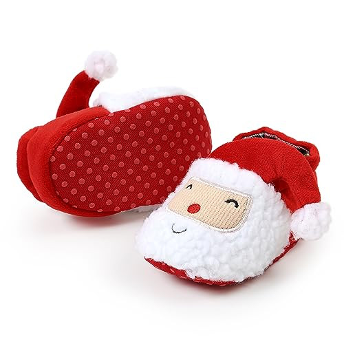 GDSDYM Baby Christmas Booties Cozy Slippers Soft Baby Shoes Winter Warm Infant Newborn Crib Sock Shoes First Walkers | Amazon (US)