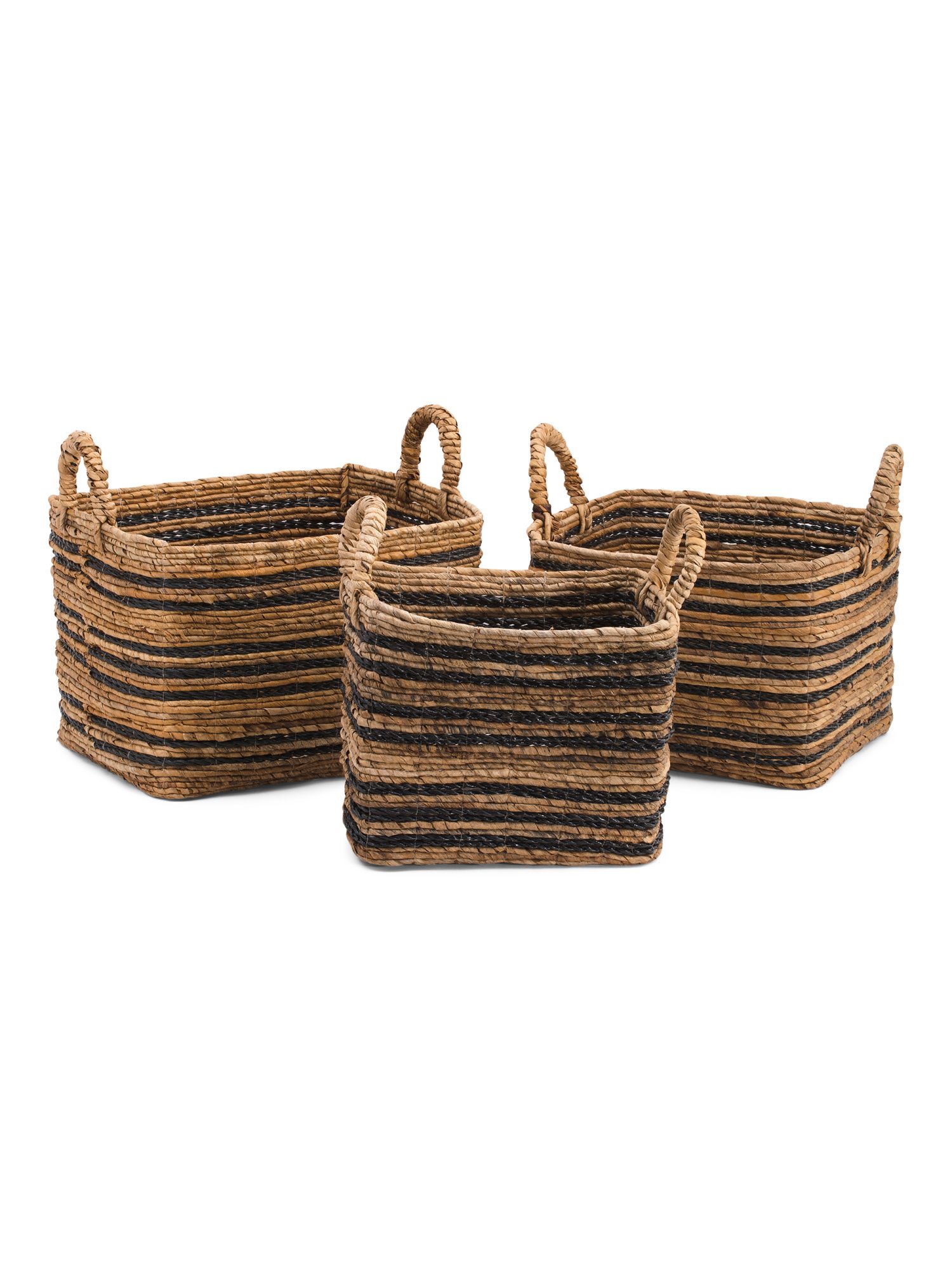 Rectangular Banana Striped Basket Collection | TJ Maxx