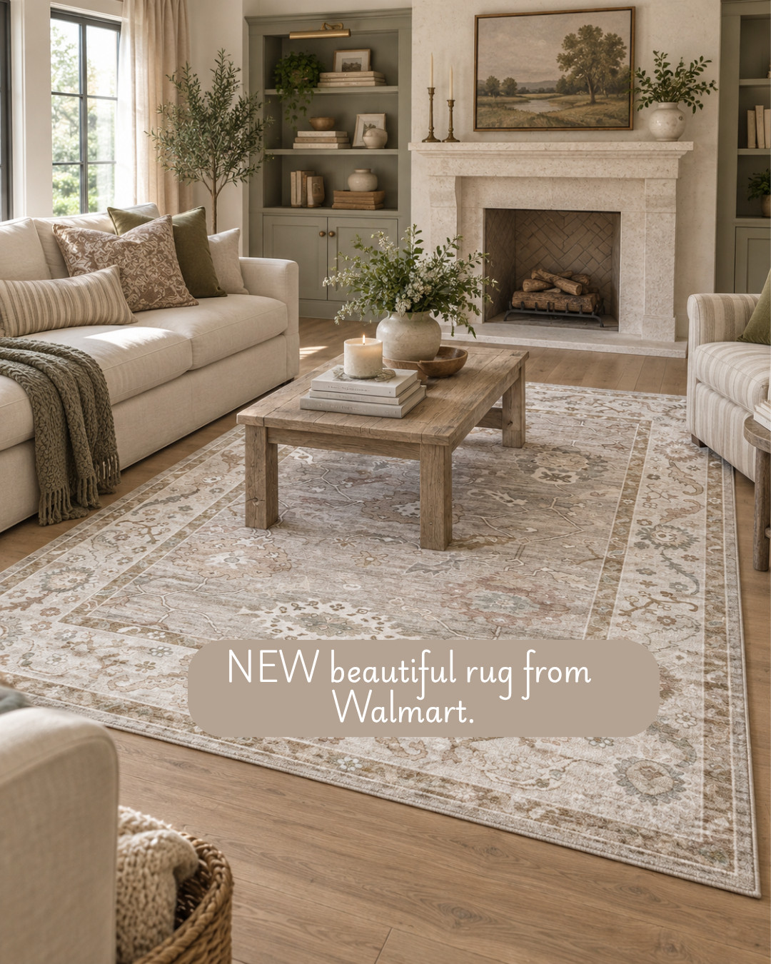 The rug that makes the whole room feel cozy 🤎 I love the soft neutral pattern and vintage-inspired details—it adds so much warmth without overwhelming the space. Such an easy way to make a room feel more collected and inviting! 

 #LTKHome #LTKSaleAlert