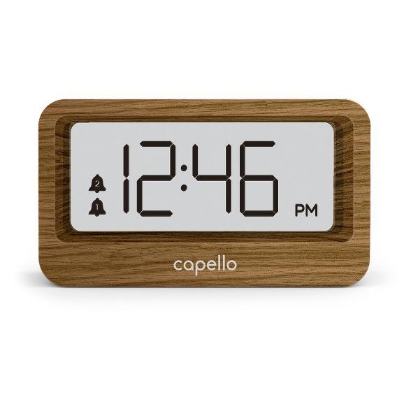 Digital Alarm Clock with USB Charger Lark Finish - Capello | Target