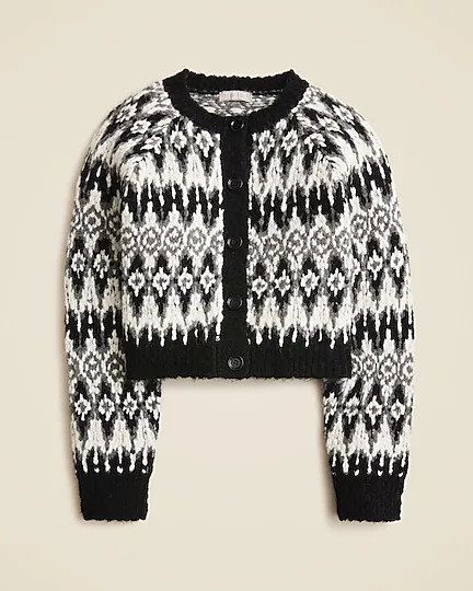 Cropped Fair Isle cardigan sweater | J. Crew US