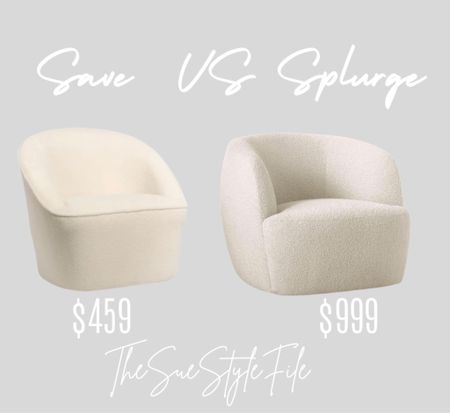 Home decor save vs splurge. Chair looks for less 

#LTKFind #LTKsalealert #LTKhome