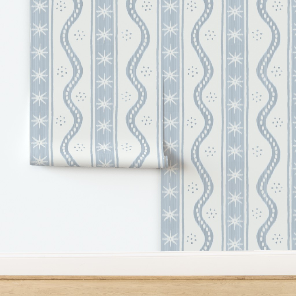Large Quiet Blue Charlie Stripe | Spoonflower