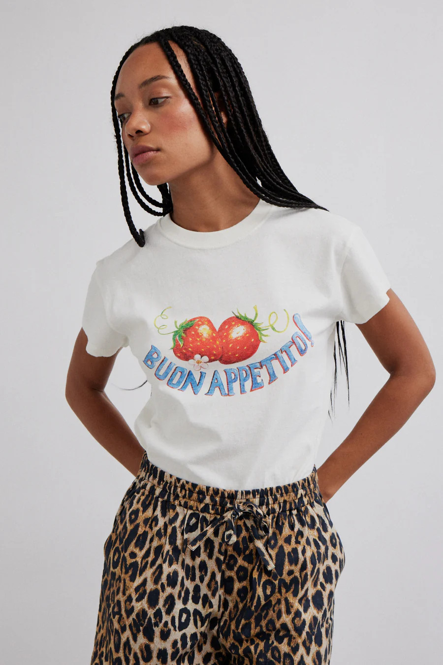 buon appetito shrunken tee | Damson Madder