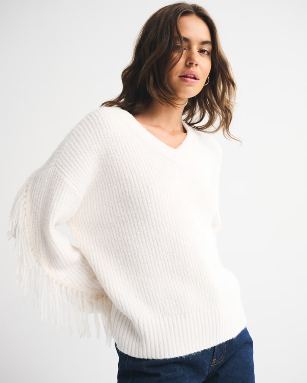 Fringe Dad V-Neck Sweater | Abercrombie & Fitch (US)
