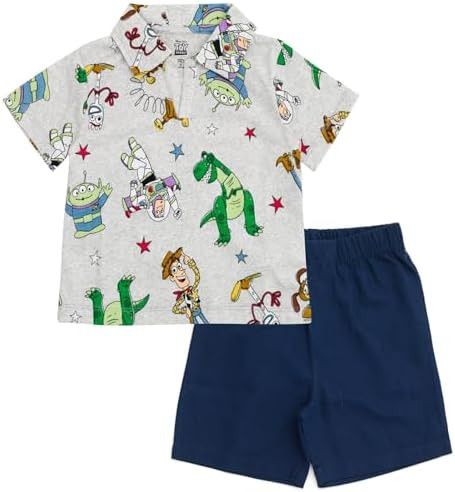 Disney Polo Shirt and Twill Shorts Outfit Set Toddler to Big Kid Sizes (2T - 10-12) | Amazon (US)
