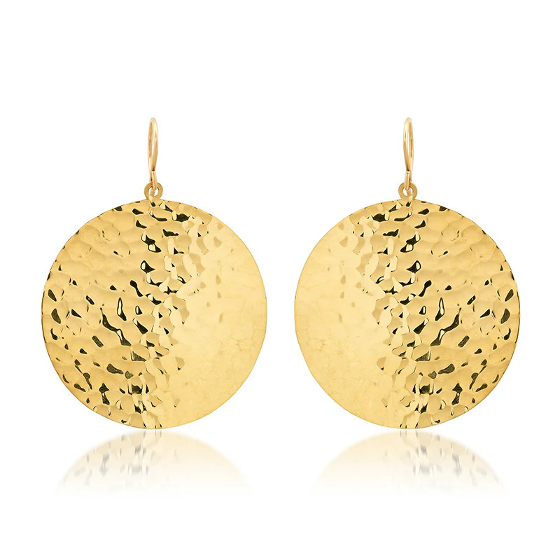 Large Hammered Disc Earrings | Jennifer Meyer