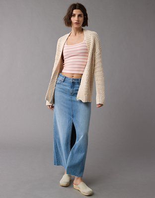 AE Oversized Pointelle Cardigan | American Eagle Outfitters (US & CA)