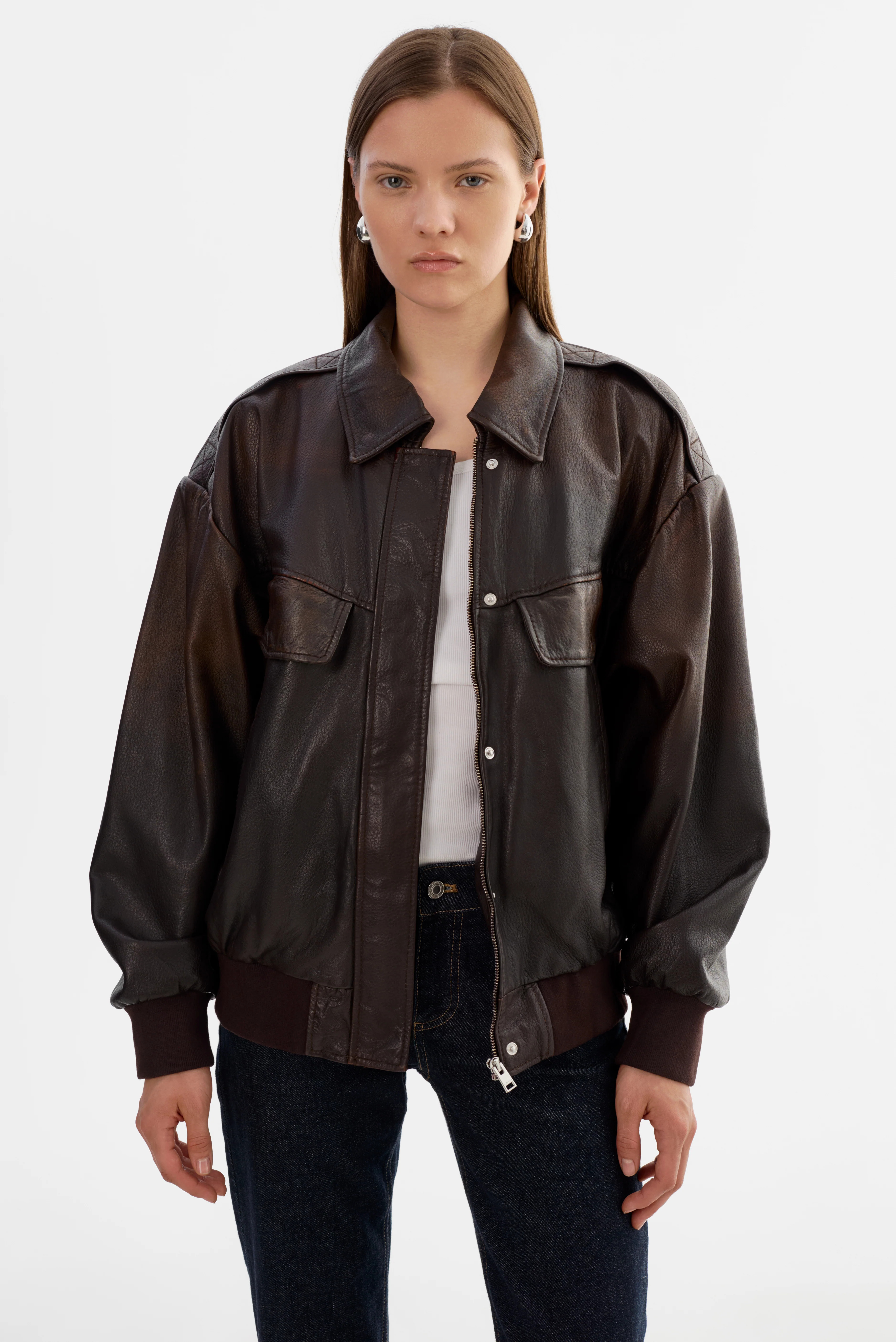 TREVANNA | Leather Bomber Jacket | LAMARQUE