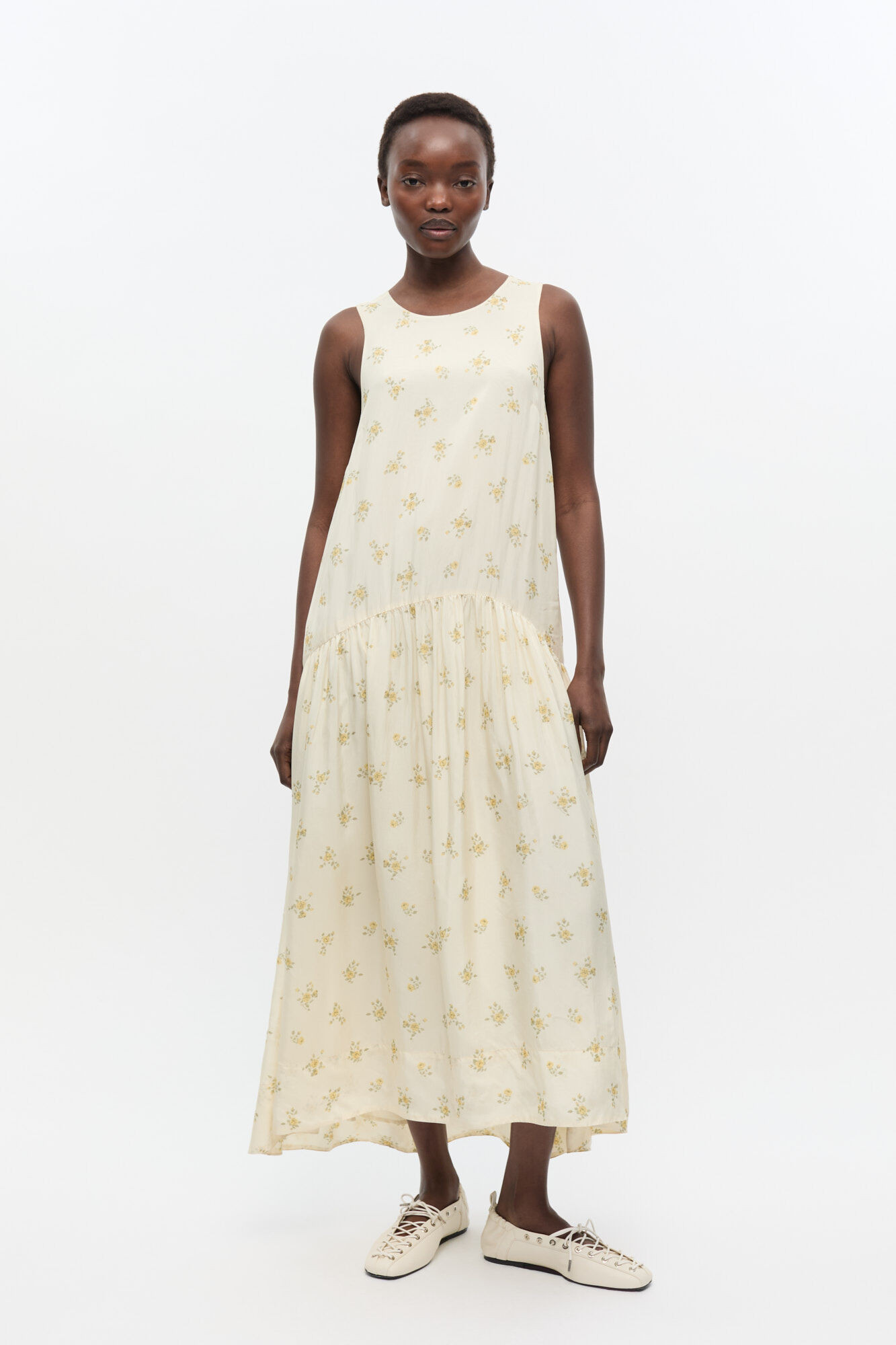 Ivory Floral Dress | Ganni