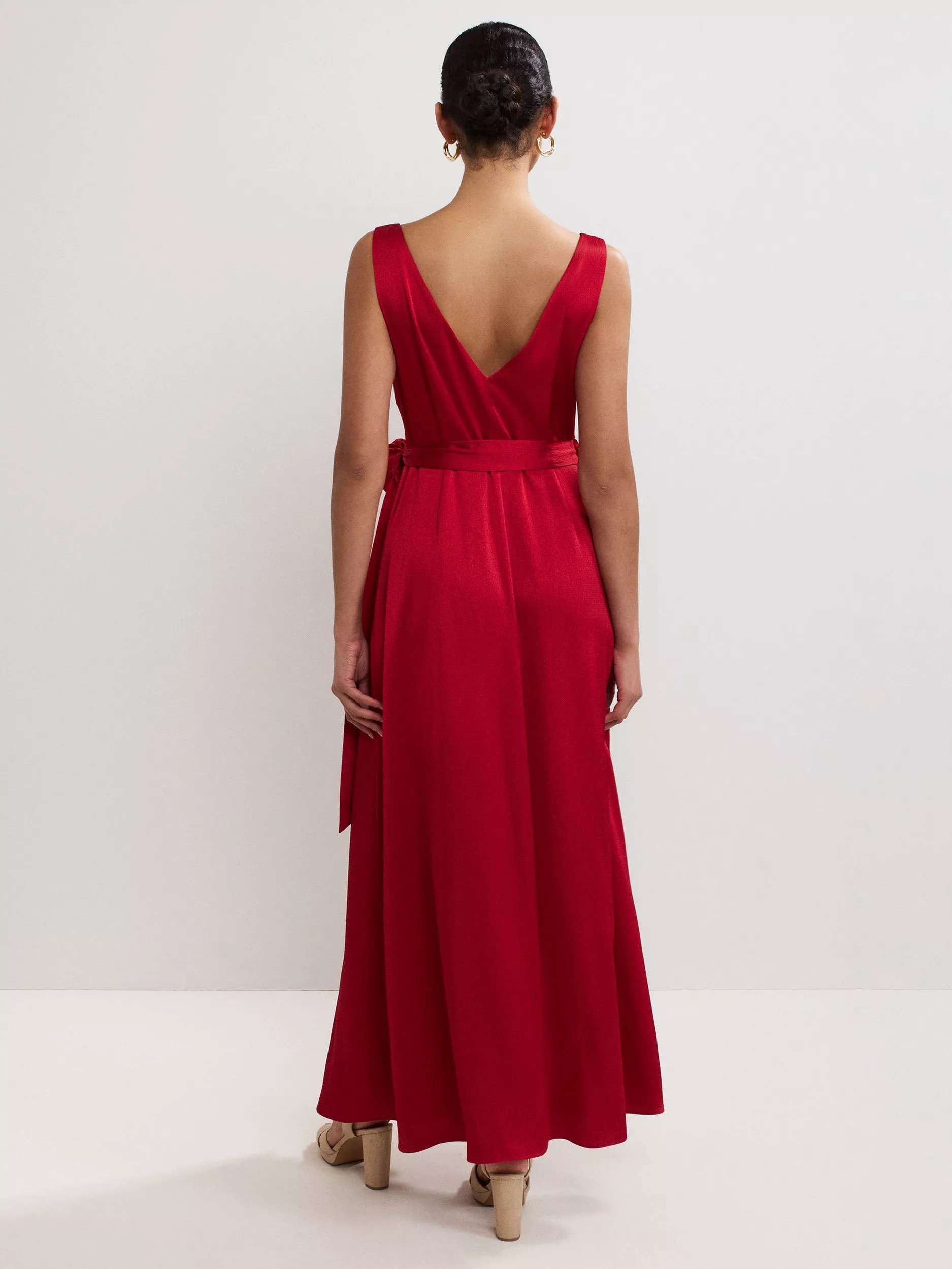 Phase Eight Emlyn Pleated Wrap Dress, Red | John Lewis (UK)
