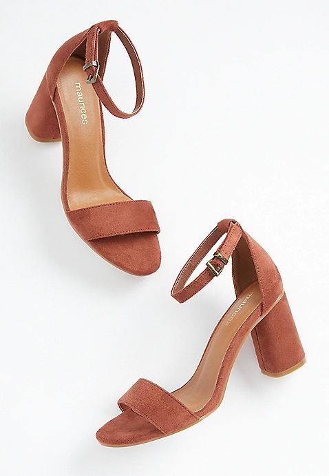 Kendall Brown Faux Suede Block Heel | Maurices