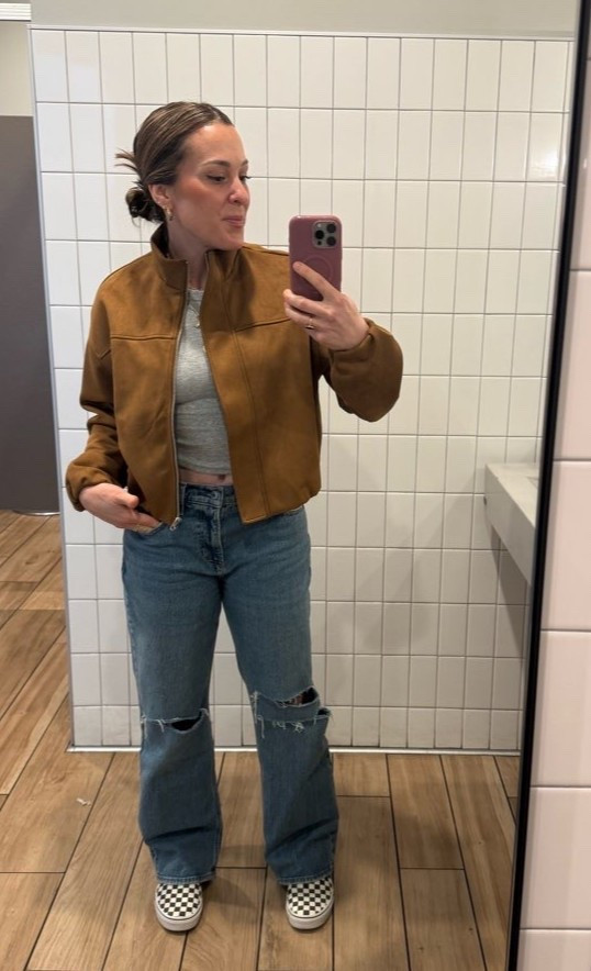 The BEST jeans, coziest shirt on earth, and I am loving this jacket! 