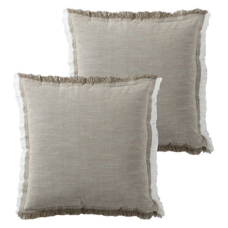 Better Homes & Gardens, Linen Throw Pillows, Square, 20" x 20", Brown, 2 Pack - Walmart.com | Walmart (US)