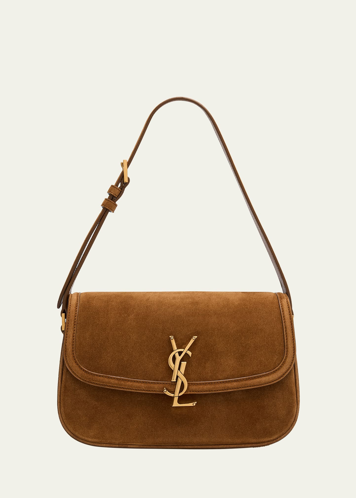 Saint Laurent Solferino Medium YSL Shoulder Bag in Suede | Bergdorf Goodman