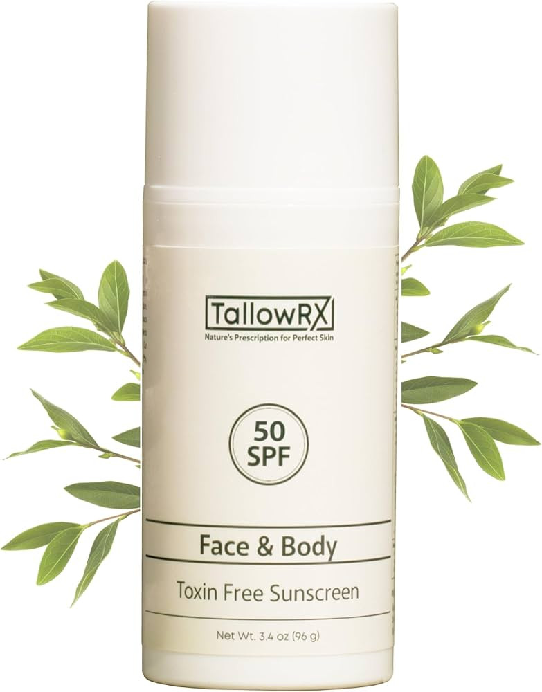 Tallow Sunscreen SPF 50 with Non Nano Zinc Oxide – Natural Mineral Sun Protection with Red Rasp... | Amazon (US)