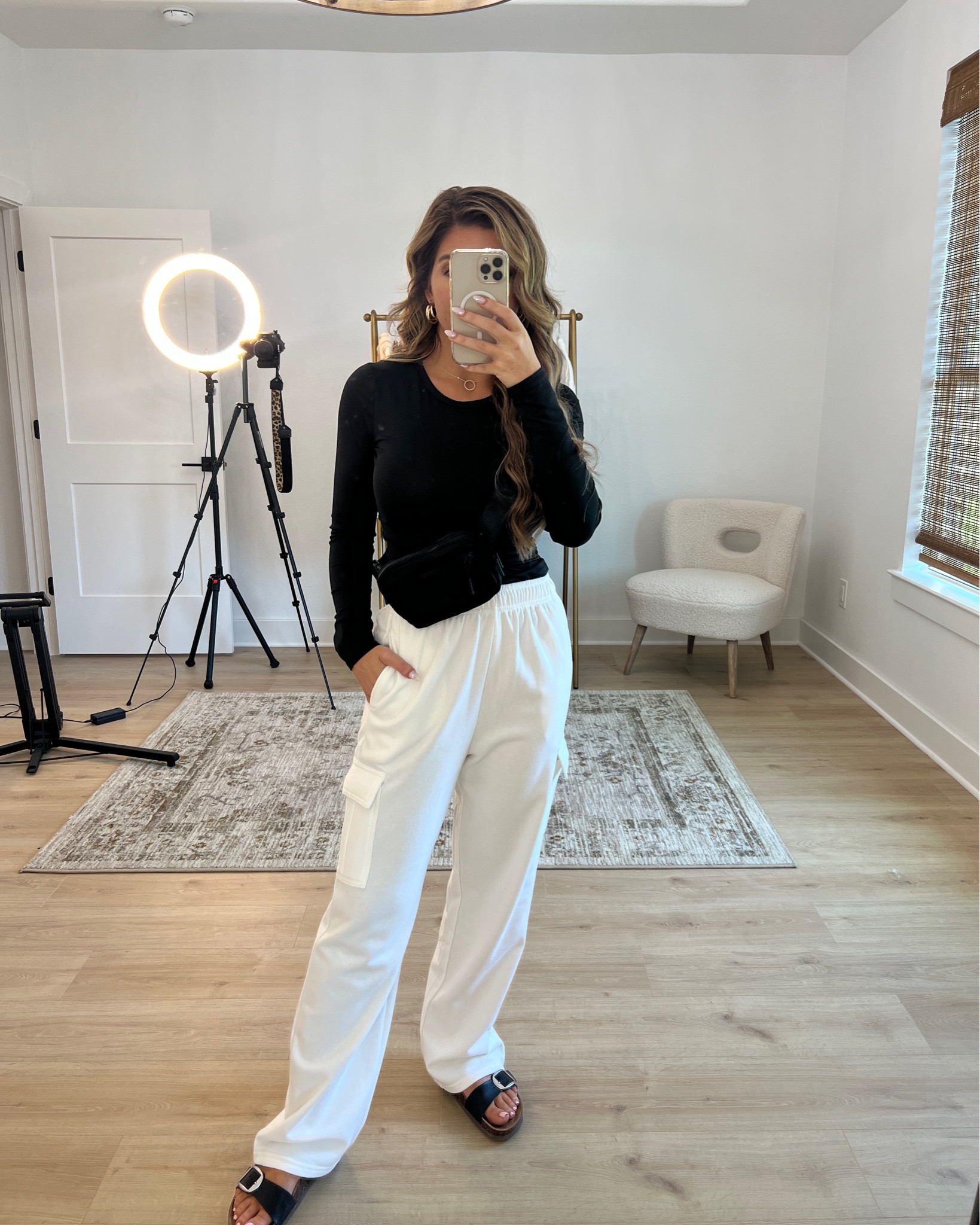 Womens Cargo Pants AUTOMET Womens Sweatpants Fleece Lined Fall