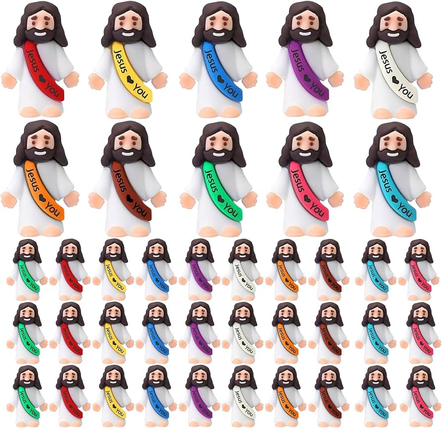 40 Pcs Little Jesus Figures, Jesus Loves You Figurines in Bulk, Tiny Jesus Figures for Easter Egg... | Amazon (US)