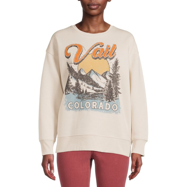 Time and Tru Women’s Scenic Graphic Sweatshirt | Walmart (US)