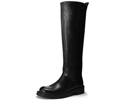 feetquake Womens Knee High Boots Chunky Sole Platform Boots Side Zipper Long Riding Boots Daily Dress Comfortable Chelsea Black Knee High Boots for Women 9.5M | Amazon (US)