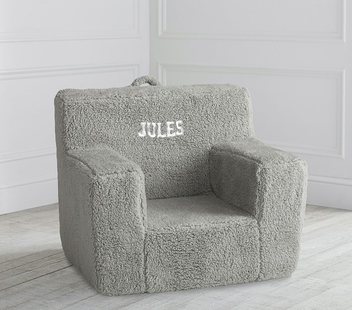 Modern Gray Sherpa Anywhere Chair® | Pottery Barn Kids