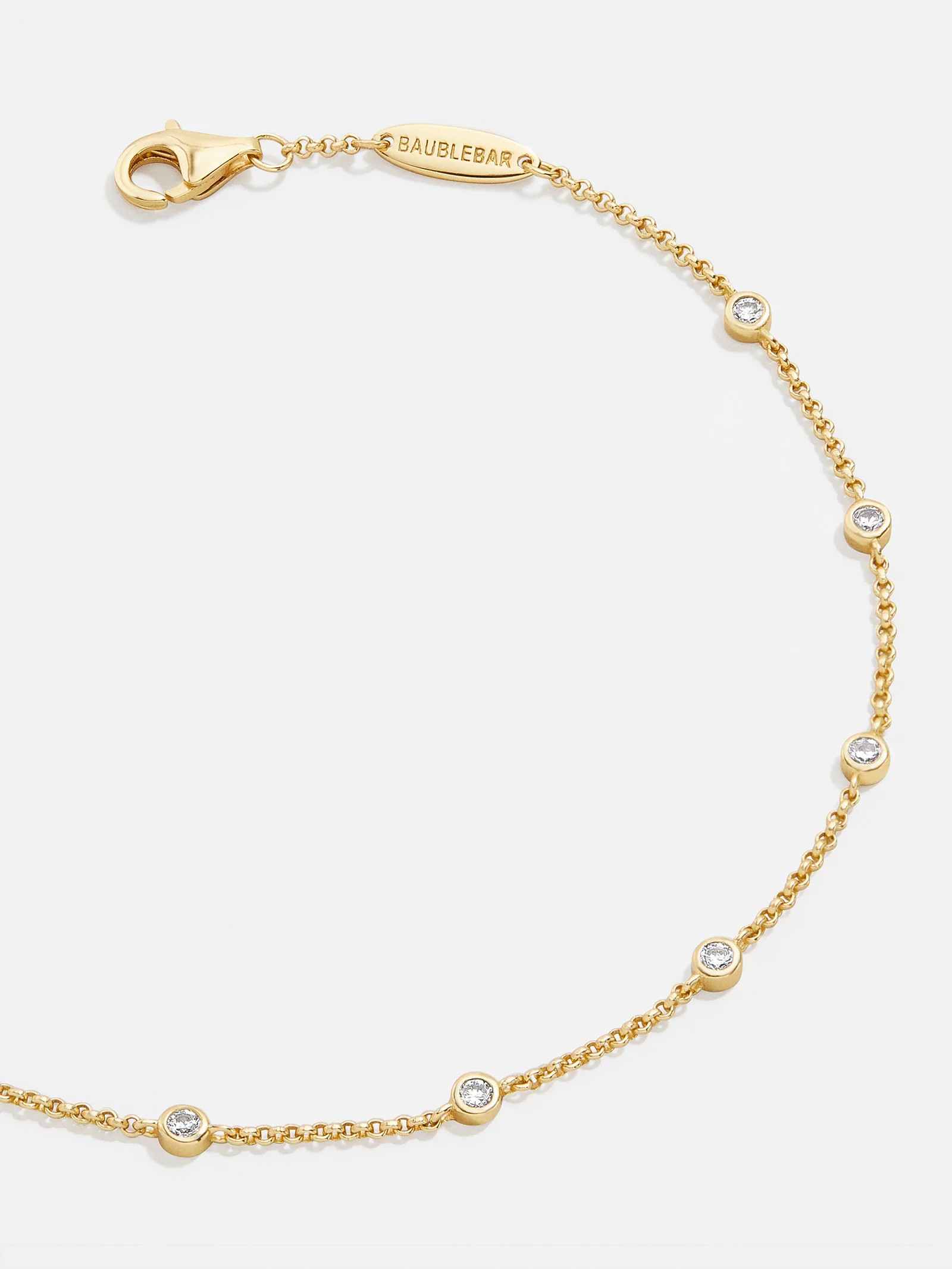 Yasmine 18K Gold Birthstone Bracelet - Crystal | BaubleBar