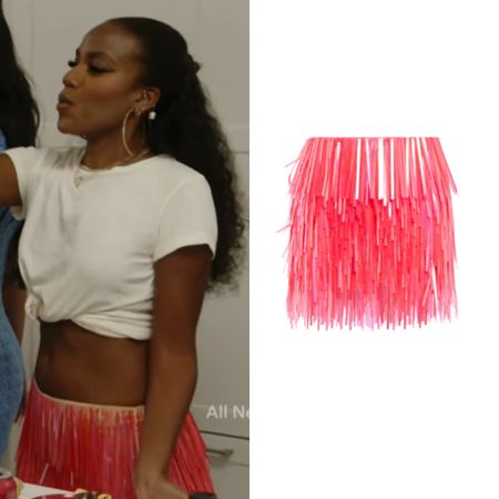 Gabby Prescod’s Pink Fringe Mini Skirt 