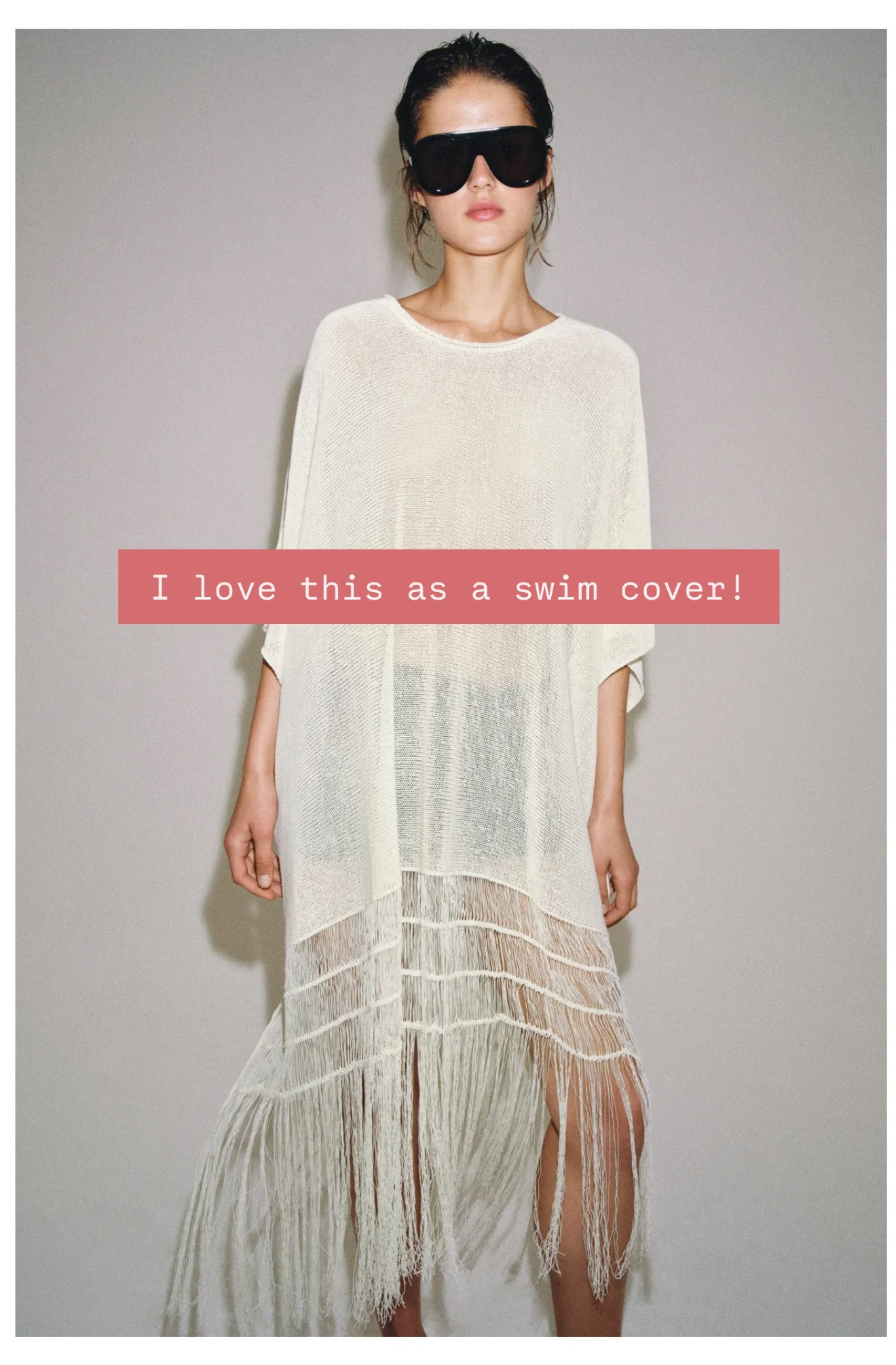 If you're looking for a fun swimsuit cover up, I love this tunic with the fringe on the bottom! This would be fun for a bride on a beach bachelorette!

Loverly Grey, swimsuit cover up, resort wear, vacation looks, bride, zara 

 #LTKSeasonal #LTKSwim