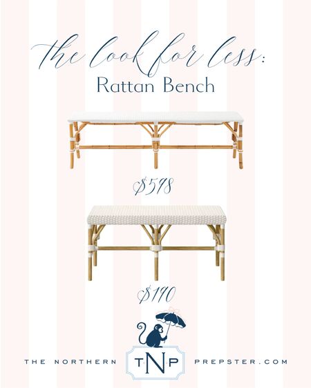Look for Less: Rattan Bench
Perfect to add in an entry way or in a casual dining set up. 

#LTKsalealert #LTKhome