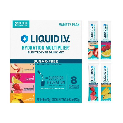 Liquid I.V. Variety Pack Sugar Free Hydration Multiplier Sports Drink - 21ct: Powdered, Non-Caffeinated, Flavored | Target