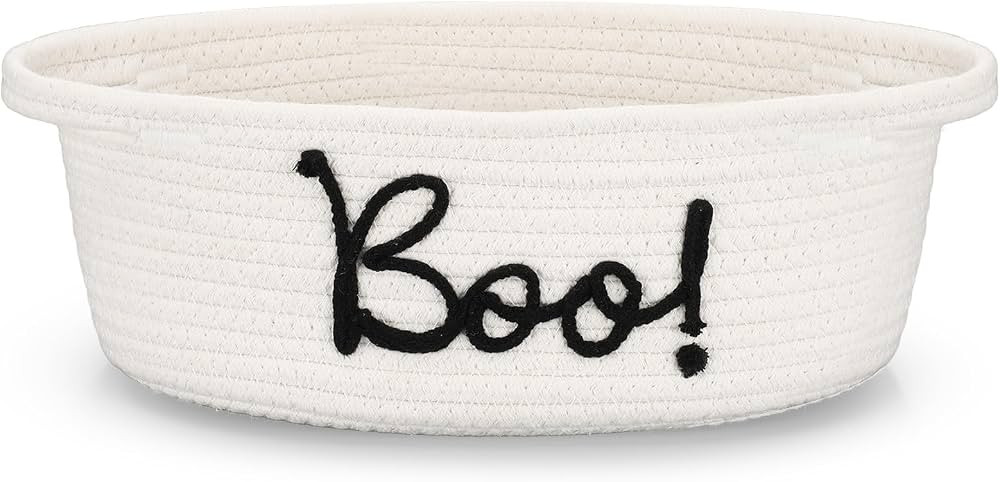 Halloween Boo Woven Basket Cute Storage Spooky Basket with Handle Boo Woven Trick or Treat Gift O... | Amazon (US)