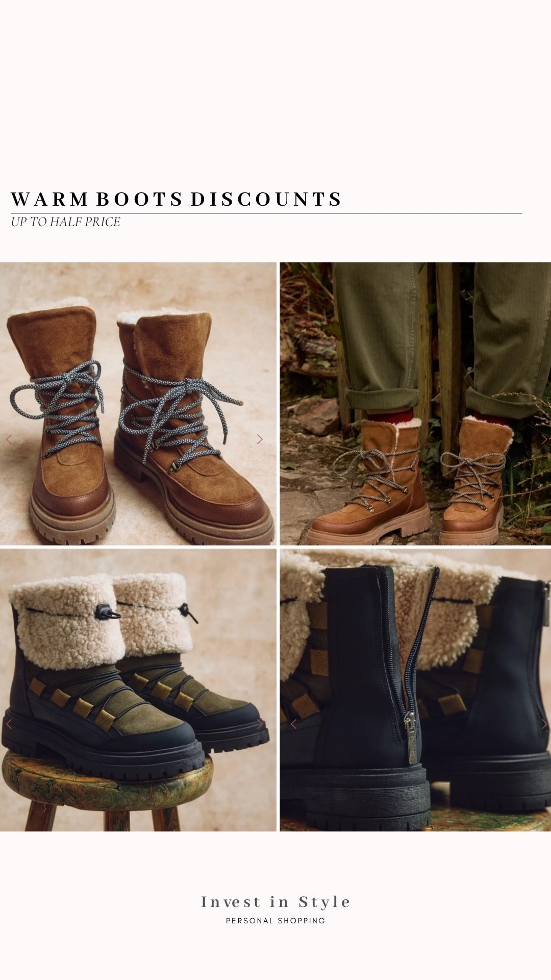 Also discounted are these lovely boots with fur lining. 
Excellent quality & comfort 

Hiking boots 
Snow boots 
Fur boots 
Warm boots on sale 

#LTKwinter #LTKshoes #LTKsale